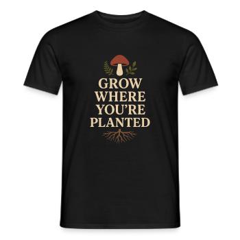 Pilzliebhaber Cottagecore Ästhetische Natur Hexe - Männer T-Shirt - Schwarz - Vorne - AI Model Male 178 light (178cm)