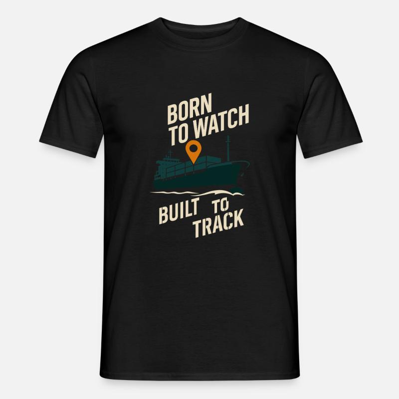 Schiff-sichtgerät Containerschiff Frachtschiff - Männer T-Shirt - Schwarz