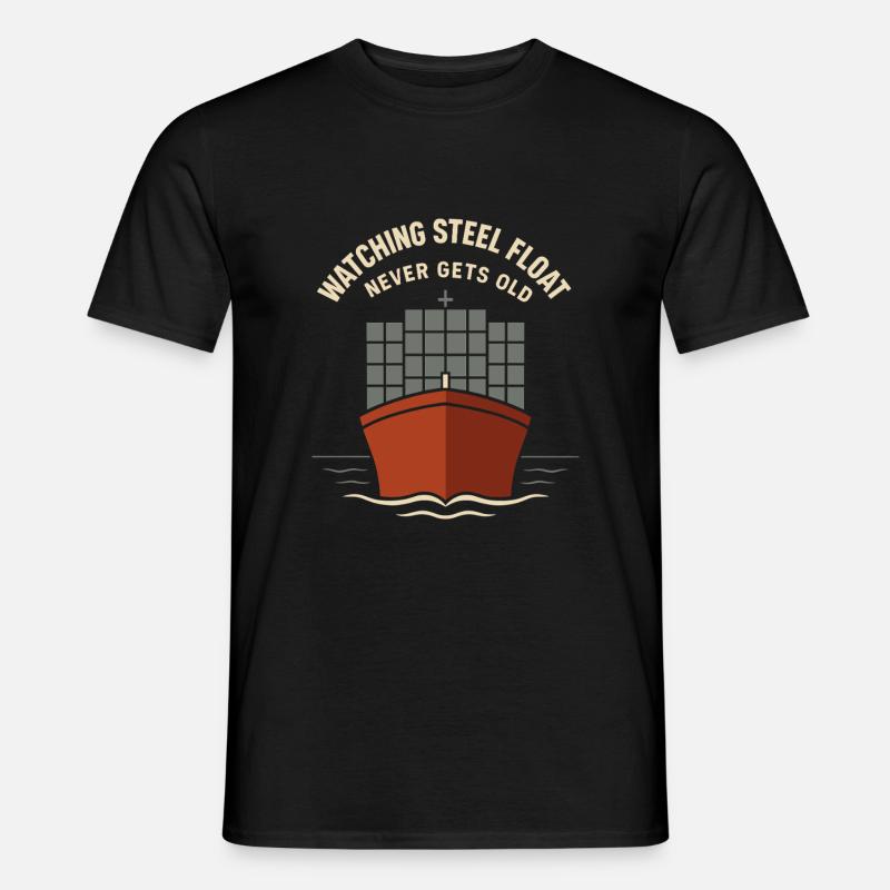 Schiff-sichtgerät Containerschiff Frachtschiff - Männer T-Shirt - Schwarz