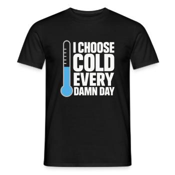 Cold showers Mental hardness Cold exposure - Men's T-Shirt - black - Front - AI Model Male 178 light (178cm)