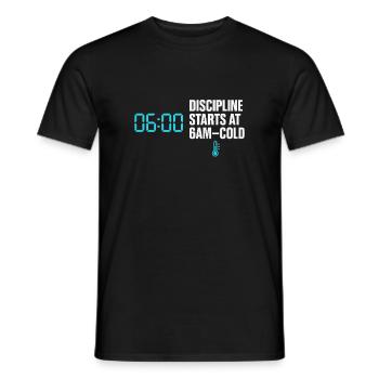 Cold showers Mental hardness Cold exposure - Men's T-Shirt - black - Front - AI Model Male 178 light (178cm)