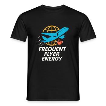 Hôtesse de l’air Personnel navigant commercial Life Aviation - T-shirt homme - noir - Devant - AI Model Male 178 light (178cm)