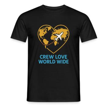 Hôtesse de l’air Personnel navigant commercial Life Aviation - T-shirt homme - noir - Devant - AI Model Male 178 light (178cm)