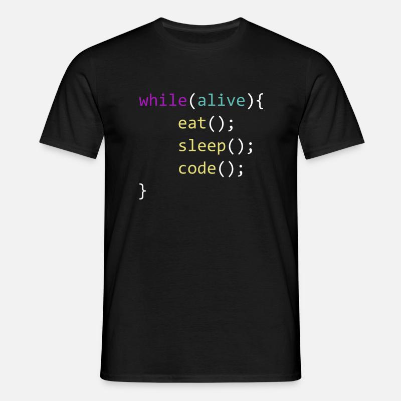 Eat Sleep Code Repeat - Männer T-Shirt - Schwarz