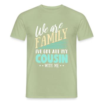 cousin - T-shirt homme - vert sauge - Devant - AI Model Male 178 light (178cm)