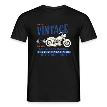 Vintage Motorcycle Classic Motor Club Design - Men's T-Shirt - black - Front - AI Model Male 178 light (178cm)