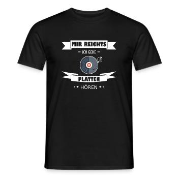 Vinyl Oldschool Schallplatten Platten Musik - Männer T-Shirt - Schwarz - Vorne - AI Model Male 178 light (178cm)