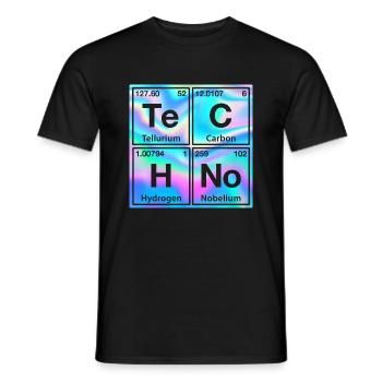 Techno Rave Electro Raver Chemie Periodensystem - Männer T-Shirt - Schwarz - Vorne - AI Model Male 178 light (178cm)