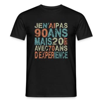 Ich bin nicht 90 Jahre alt, 90 Jahre Geburtstagsgeschenk - Männer T-Shirt - Schwarz - Vorne - AI Model Male 178 light (178cm)
