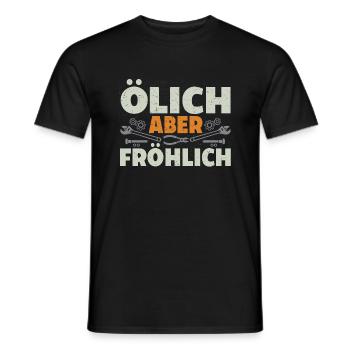Ölich Aber Fröhlich Autoschrauber KFZ-Mechaniker - Männer T-Shirt - Schwarz - Vorne - AI Model Male 178 light (178cm)