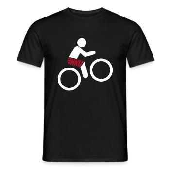 Fahrrad - ohne Akku - Muskeln - lustiger Spruch - Männer T-Shirt - Schwarz - Vorne - AI Model Male 178 light (178cm)