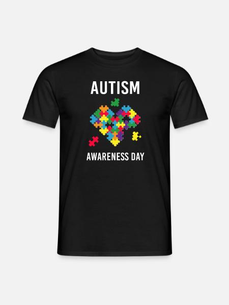 Autismin tietoisuuspäivä Autismin sydämen palapeli Autistinen - Mænd T-shirt - sort