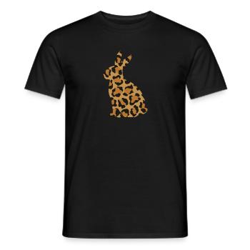 Lapin Motif Imprimé Léopard Joyeuses Pâques Femmes Gif - T-shirt homme - noir - Devant - AI Model Male 178 light (178cm)