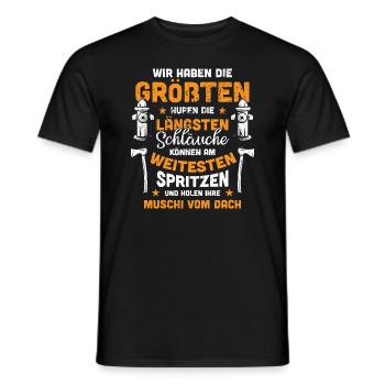 Lustiges Feuerwehr Spruch Geschenk für Feuerwehrma - Männer T-Shirt - Schwarz - Vorne - AI Model Male 178 light (178cm)