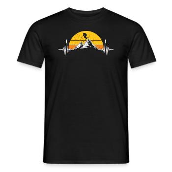 Heartbeat Skier Mountains EKG Skiing Pulse Wint - T-shirt homme - noir - Devant - AI Model Male 178 light (178cm)