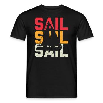 Retro Sailing Sailor Sailing Ship Vintage - Men's T-Shirt - black - Front - AI Model Male 178 light (178cm)