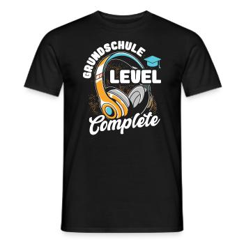 Grundschule Level Complete Gamer Junge - Männer T-Shirt - Schwarz - Vorne - AI Model Male 178 light (178cm)