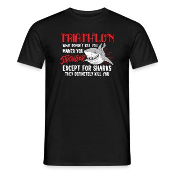 Triathlon Swim Bike Run Triathlete Sport Sharks - Männer T-Shirt - Schwarz - Vorne - AI Model Male 178 light (178cm)