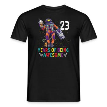 23e anniversaire Astronaute Astronomie Système solaire - T-shirt homme - noir - Devant - AI Model Male 178 light (178cm)