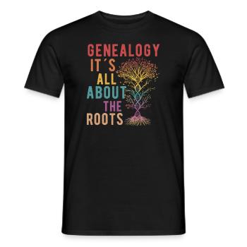 Family Tree Family Historian Genealogy Genealogy - Men's T-Shirt - black - Front - AI Model Male 178 light (178cm)
