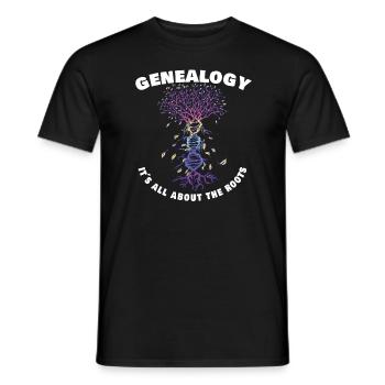 Family Tree Family Historian Genealogy Genealogy - Men's T-Shirt - black - Front - AI Model Male 178 light (178cm)