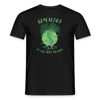 Family Tree Family Historian Genealogy Genealogy - Men's T-Shirt - black - Front - AI Model Male 178 light (178cm)