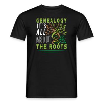 Family Tree Family Historian Genealogy Genealogy - Men's T-Shirt - black - Front - AI Model Male 178 light (178cm)