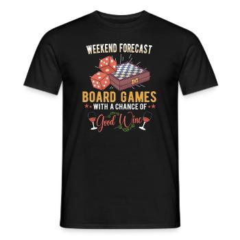 Wine Board Games Chess Board Game Player Gambling - Männer T-Shirt - Schwarz - Vorne - AI Model Male 178 light (178cm)