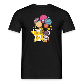 Astronaut Astronomy Solar System Space Kids - Men's T-Shirt - black - Front - AI Model Male 178 light (178cm)