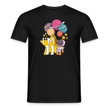Astronaut Astronomy Solar System Space Kids - Men's T-Shirt - black - Front - AI Model Male 178 light (178cm)