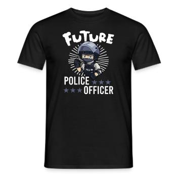 Police Cop Officer Police Office - Männer T-Shirt - Schwarz - Vorne - AI Model Male 178 light (178cm)