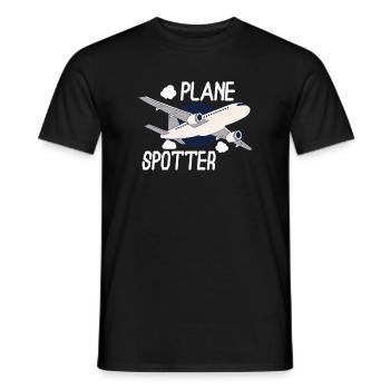 Repérage d’aéronefs Avions Spotter d’aéronefs - T-shirt homme - noir - Devant - AI Model Male 178 light (178cm)