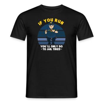 Bureau de police des policiers - T-shirt homme - noir - Devant - AI Model Male 178 light (178cm)