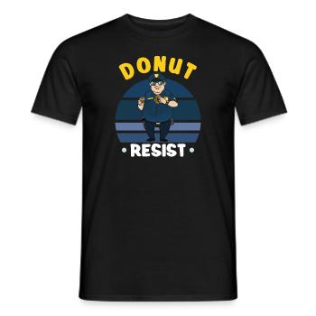 Bureau de police des policiers - T-shirt homme - noir - Devant - AI Model Male 178 light (178cm)