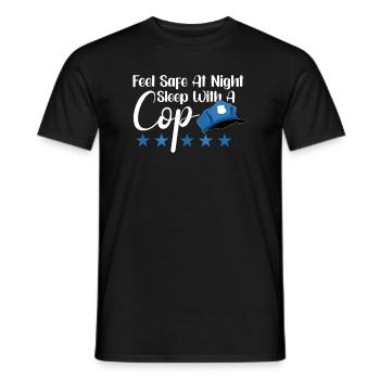 Bureau de police des policiers - T-shirt homme - noir - Devant - AI Model Male 178 light (178cm)