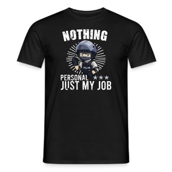 Bureau de police des policiers - T-shirt homme - noir - Devant - AI Model Male 178 light (178cm)