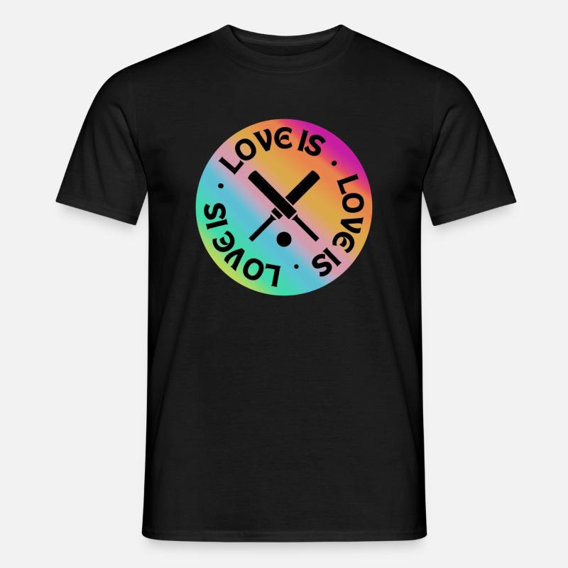 Cricket: Liebe ist. - Männer T-Shirt - Schwarz