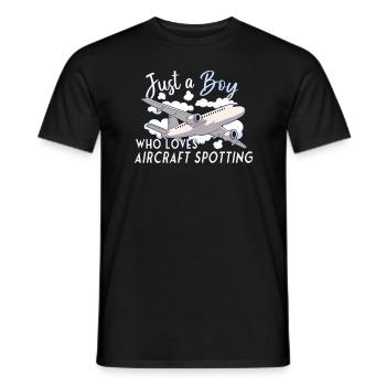 Plane Aircraft Spotting Airplane Aircraft Spotter - Männer T-Shirt - Schwarz - Vorne - AI Model Male 178 light (178cm)
