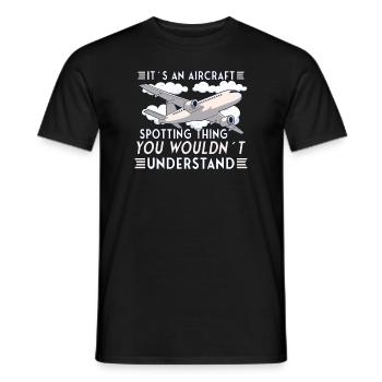 Aircraft Spotting Airplane Aircraft Spotter - Männer T-Shirt - Schwarz - Vorne - AI Model Male 178 light (178cm)
