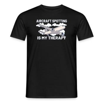 Aircraft Spotting Airplane Aircraft Spotter - Männer T-Shirt - Schwarz - Vorne - AI Model Male 178 light (178cm)