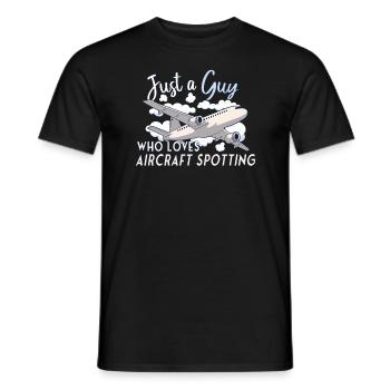 Aircraft Spotting Airplane Aircraft Spotter - Männer T-Shirt - Schwarz - Vorne - AI Model Male 178 light (178cm)