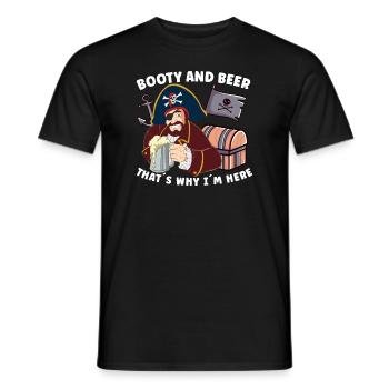 Beer Lover Pirate Pirate Ship Pirate Captain - Männer T-Shirt - Schwarz - Vorne - AI Model Male 178 light (178cm)