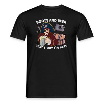Beer Lover Pirate Pirate Ship Pirate Captain - Männer T-Shirt - Schwarz - Vorne - AI Model Male 178 light (178cm)