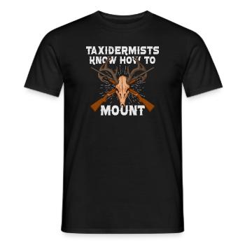 Funny taxidermist taxidermy hunting trophy - Men's T-Shirt - black - Front - AI Model Male 178 light (178cm)