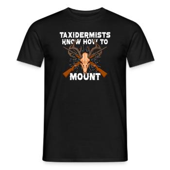 Funny taxidermist taxidermy hunting trophy - Men's T-Shirt - black - Front - AI Model Male 178 light (178cm)