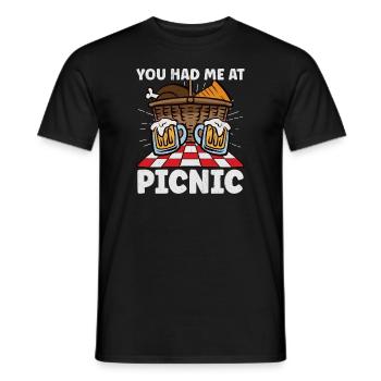 Picnic Lover Pique-Panier de nourriture Date de pique- - T-shirt homme - noir - Devant - AI Model Male 178 light (178cm)