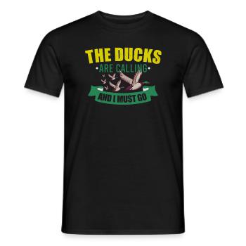 Duck Hunting Duck Hunter Bird Hunting - Men's T-Shirt - black - Front - AI Model Male 178 light (178cm)