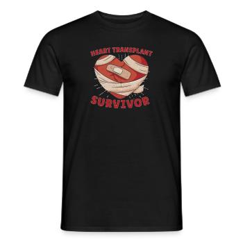 Cadeau de survivant de chirurgie cardiaque à cœur ouvert - T-shirt homme - noir - Devant - AI Model Male 178 light (178cm)