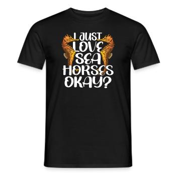 Funny Seahorse Mermaid Fish Water Ocean - Men's T-Shirt - black - Front - AI Model Male 178 light (178cm)
