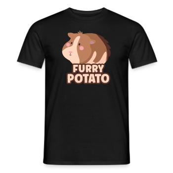 Idée cadeau de pomme de terre à fourrure pour les amateurs de cochon d’Inde - T-shirt homme - noir - Devant - AI Model Male 178 light (178cm)